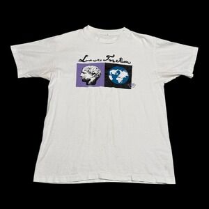 Vintage 80s/90s Love Tractor Georgia Indie Band Promo‎ White Shirt Men's M FLAWS